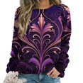thumbnail image 1 of Abstract Flowers Mom Sweatshirt For Women Long Sleeve Pullover, 1 of 7