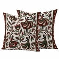 thumbnail image 1 of Abstract Flowers Outdoor Waterproof Pillow Covers, Modern Geometric Chic Red Green Striped Decorative Square Throw Pillowcase Sofa Cushion Sham for Patio/Couch/Chair, 18"x18" 2 Pack, 1 of 8