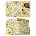 thumbnail image 1 of Abstract Flowers Placemats Set of 4 Yellow Green Floral Leaf Retro Botanical Heat Insulation Washable Place Mats, Rustic Non-Slip Table Mats for Dining Table Party Kitchen Decor,13x19 Inch, 1 of 9