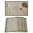 thumbnail image 1 of Abstract Flowers Print Placemats Set of 4 Retro Bohemia Ethnic Botanical Style Place Mats Indoor Wipeable Table Mats Washable Cloth Dining Table Placemats for Kitchen Holiday Party Decor 13x19 Inch, 1 of 9