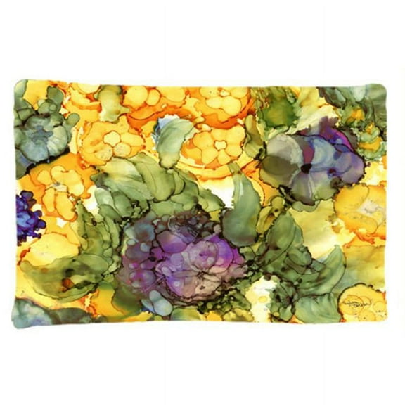 Abstract Flowers Purple & Yellow Fabric Standard Pillowcase