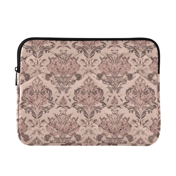 Abstract Flowers Retro Tone Quilted Laptop Protective Cases Computer Sleeves Tablet Bags Briefcases L