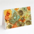 thumbnail image 1 of Abstract Flowers Teal & Orange Greeting Cards & Envelopes - Pack of 8, 1 of 1
