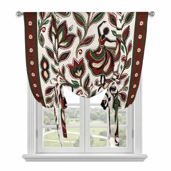 Abstract Flowers Tie Up Curtains for Windows, Balloon Window Shades ...