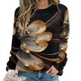 thumbnail image 1 of Abstract Flowers Womens Casual Crewneck Sweatshirt Long Sleeve Tops Cute Pullover Loose Fit, 1 of 7