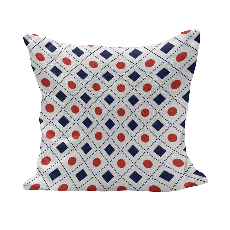 Red And White Geometric Squares Decorative Throw Pillow Cover Red And White Geometric Squares Decorative Throw Pillow Cover
