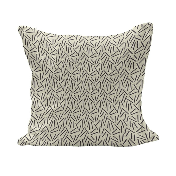 Abstract Fluffy Throw Pillow Cushion Cover, Black Asymmetrical Lines Soft Colored Background Simple Modern Pattern, Decorative Square Accent Pillow Case, 24" x 24", Cream Black, by Ambesonne