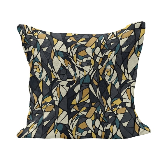 Abstract Fluffy Throw Pillow Cushion Cover, Fractal Formless Trippy Shapes in Contrast Tones Diagonal Mosaic Style Image, Decorative Square Accent Pillow Case, 26" x 26", Multicolor, by Ambesonne