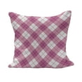 thumbnail image 1 of Abstract Fluffy Throw Pillow Cushion Cover, Geometric Diagonal in Pastel Color Girls Style Checked Design, Decorative Square Accent Pillow Case, 18" x 18", Fuchsia Pale Pink White, by Ambesonne, 1 of 5