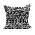 thumbnail image 1 of Abstract Fluffy Throw Pillow Cushion Cover, Monochrome Squares of Many Sizes Motif with Grid Design Geometric Rows Pattern, Decorative Square Accent Pillow Case, 26" x 26", Black White, by Ambesonne, 1 of 5