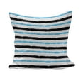 thumbnail image 1 of Abstract Fluffy Throw Pillow Cushion Cover, Paintbrush Large Color Bands Simplistic Horizontal Lines Stripes, Decorative Square Accent Pillow Case, 24" x 24", Aqua Black White, by Ambesonne, 1 of 5
