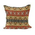 thumbnail image 1 of Abstract Fluffy Throw Pillow Cushion Cover, Tribal Pattern Aztec Motifs with Zigzags Geometric Design Pattern, Rectangle Accent Pillow Case, 26" x 16", Fern Green Orange, by Ambesonne, 1 of 5