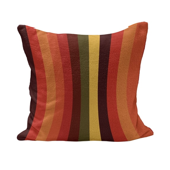 Abstract Fluffy Throw Pillow Cushion Cover, Vertical Striped Color Bands Vibrant Tones Geometric Straight Lines Design, Decorative Square Accent Pillow Case, 20" x 20", Multicolor, by Ambesonne