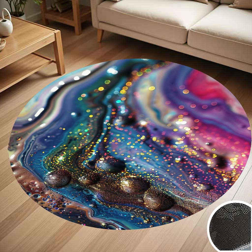 Abstract Fluid Art Round Carpet Living Room Bedroom Home Decoration ...
