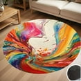 thumbnail image 1 of Abstract Fluid Art Round Carpet Living Room Bedroom Home Decoration Coffee Table Mat Lounge Rug Chair Mats, 1 of 5