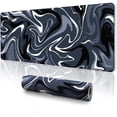 thumbnail image 1 of Abstract Fluid Marbled Gaming Mousepad, Big Desk Mat, Mousepad, Computer Mat for Desk, XL Mouse pad, Large Mouse Pad for Desk, 31.5 x 11.8 in Office Supplies Accessories - Black White, 1 of 6