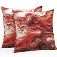 thumbnail image 1 of Abstract Fluid Outdoor Pillow Covers Set of 2 Vintage Gold Red Marble Texture Waterproof Throw Pillow Case Decorative Square Cushion Cover for Patio Couch Garden Balcony, 24"x24", 1 of 9