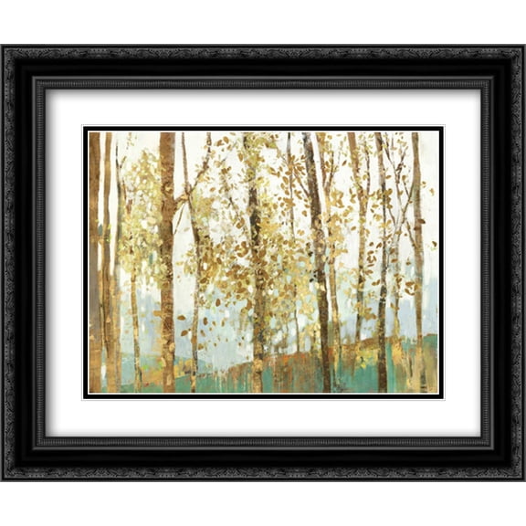 Abstract Forest 2x Matted 24x20 Black Ornate Framed Art Print by Pearce, Allison