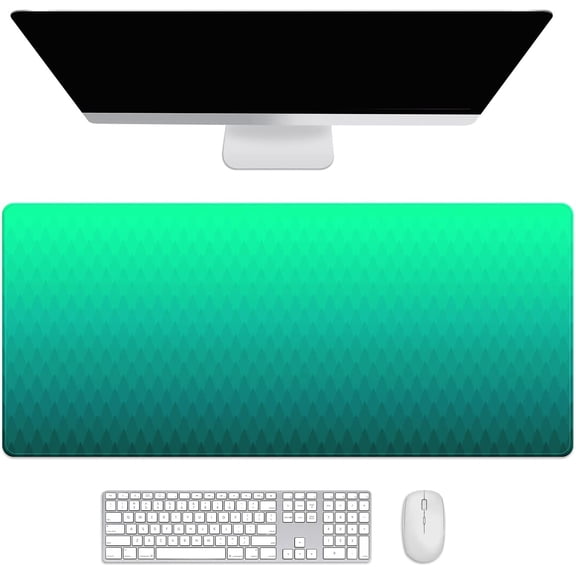 Abstract Forest Pattern Green Desk Mat, Desk Accessory, Cute Workspace, Trendy Workspace, Trendy, 35.4x15.7in Large Gaming Mouse Pad, Cute Desk Topper, Pretty Desk Pad