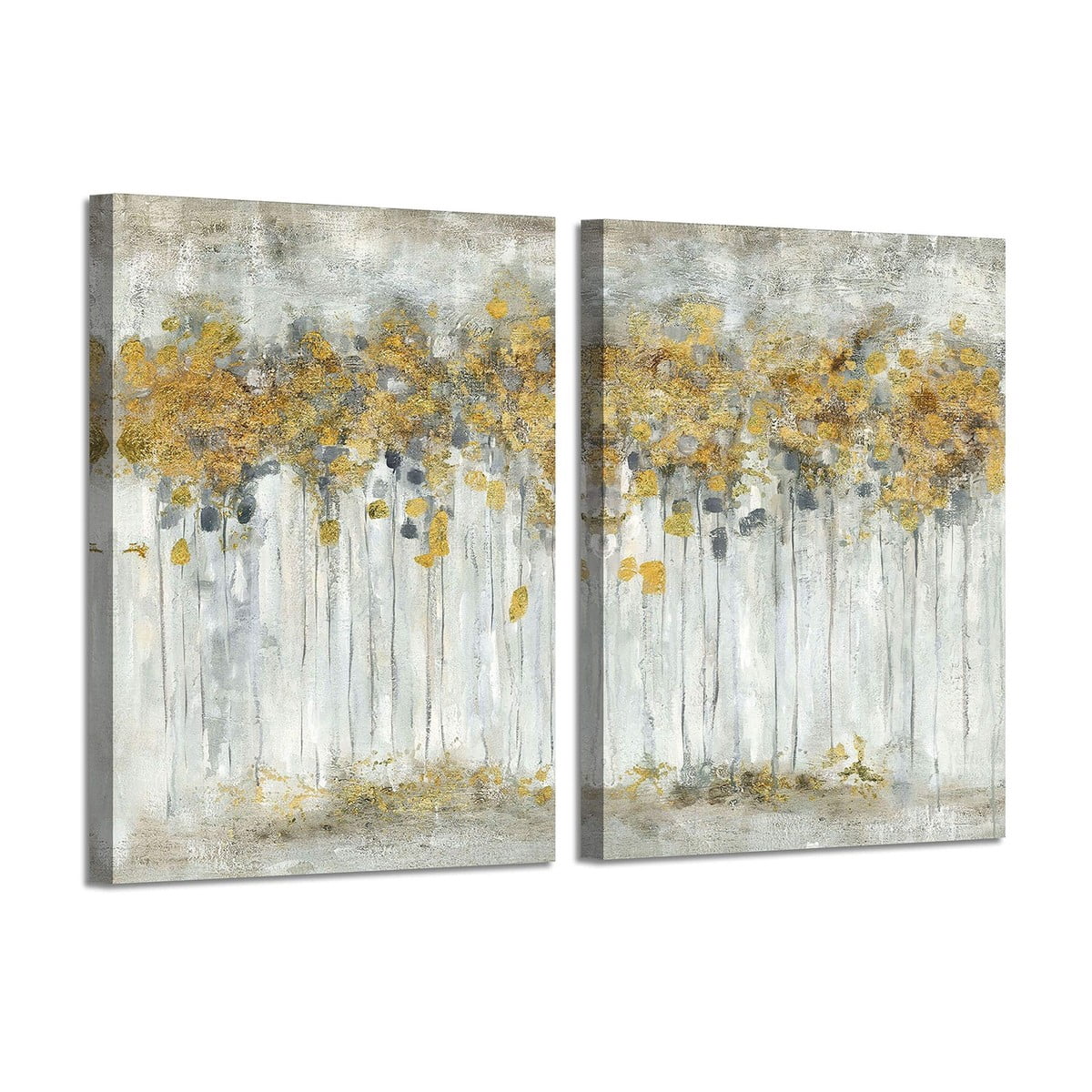 Abstract Forest Picture Golden Autumn Tree O Wall Art, Seasonal Living ...