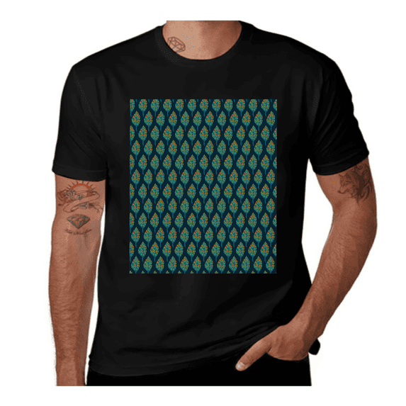 Abstract Fruit Tree-Pomegranate-Dark Petrol Blue-Multicolor Casual Streetwea Everyday Tshirt Comfortable Wear tee shirt