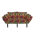 thumbnail image 1 of Abstract Futon Couch, Curved Spiral Various Arrows in Vibrant Tones Retro Graffiti Pattern, Daybed with Metal Frame Upholstered Sofa for Living Dorm, Loveseat, Multicolor, by Ambesonne, 1 of 4