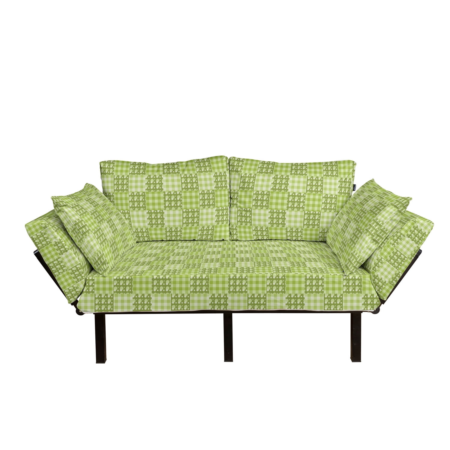 Abstract Futon Couch, Polka Dots and Checkered Pattern Textured ...