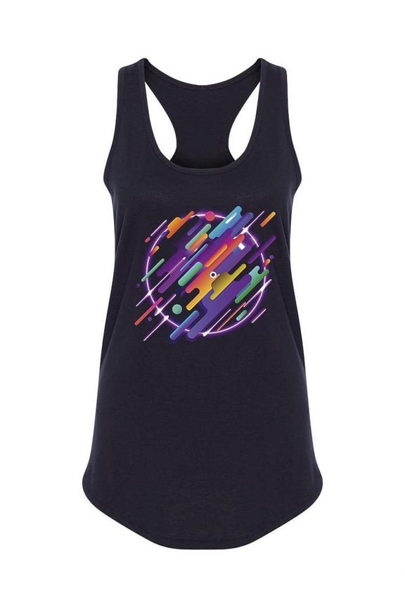 Abstract Futuristic Neon Colors Tank Women -Image by Shutterstock, Female XX-Large