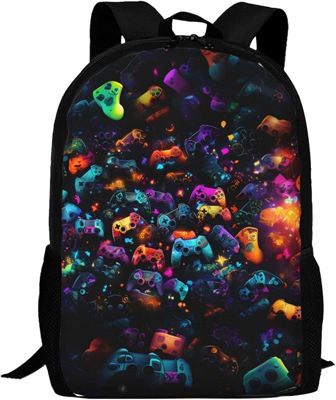Abstract Gamepad Video Game Backpack Stylish Student Bookbag Large Capacity Business Computer Bag Casual Daypack for Men Women Adults Walmart