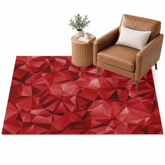 Abstract Geometric Area Rug 4'x6', Red Modern Artificial Shape ...