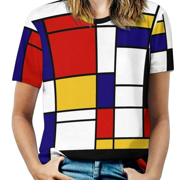 Abstract Geometric Art -1 T Shirts Basic T-Shirt Short Sleeve Ladies Tee Shirt Summer Graphic Clothing
