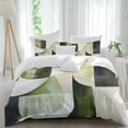 thumbnail image 1 of Abstract Geometric Art 4 Piece Duvet Cover Set Twin Size Watercolor Green Black Blend Soft Bedding Set Comforter Cover, 1 Duvet Cover 1 Flat Sheets and 2 Pillowcases, 1 of 9