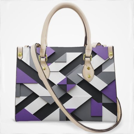 Abstract Geometric Art Purple Black Grey Cross Body Bags For Women Small Leather Female Handbags Fashion Top-Handle Totes
