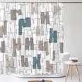 thumbnail image 1 of Abstract Geometric Art Shower Curtain Print Modern Nordic Minimalist style Polys, 1 of 5
