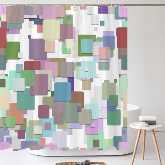 Abstract Geometric Art Shower Curtain Print Modern Nordic Minimalist style Polys