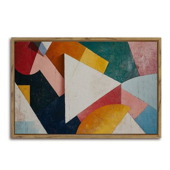 Abstract Geometric Artwork Horizontal Canvas Wall Art with Lightweight Foam Frame - Durable and Ready to Hang, Modern Decorative Print for Living Room, Bedroom, Or Office