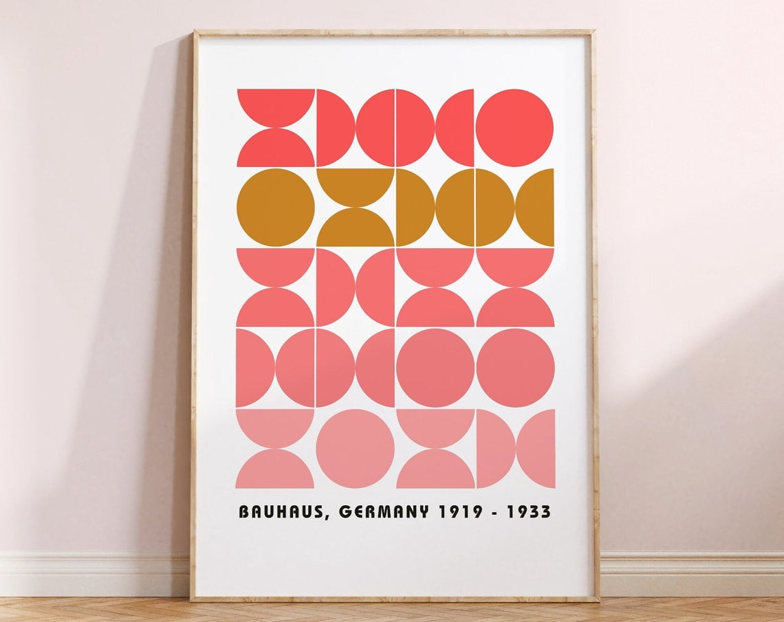 Abstract Geometric Bauhaus Exhibition Poster Set, Bauhaus Wall Decor ...