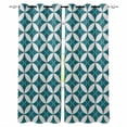 thumbnail image 1 of Abstract Geometric Blackout Curtains for Bedroom, Vintage Rhombus Circle Texture Green Thermal Insulated Kitchen Drapes with Grommets, Light Blocking Window Treatment, 2 Panels 52" x 90", 1 of 7