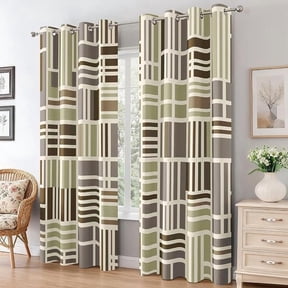 Abstract Geometric Blackout Curtains, Rectangle Geometry Curtains for Bedroom Living Room, Modern Geo Decor, Patterned Grommet Blackout Drapes 53"W x 96"L (Pack of 2)