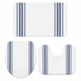thumbnail image 1 of Abstract Geometric Blue Stripe, Bath Mat 3 Piece Bathroom Rug Set, White Backdrop Non Slip Bath Rug Contour Mat and Toilet Lid Cover, Absorbent Shower Mats Soft Bath Rugs and Mats Sets, 1 of 8