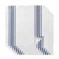 thumbnail image 1 of Abstract Geometric Blue Stripe, Cloth Napkins, White Backdrop Washable and Reusable Dinner Napkins Set of 6, Table Napkin for Kitchen Party Birthday Wedding Hotel Housewarming 20"x20", 1 of 8