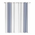 thumbnail image 1 of Abstract Geometric Blue Stripe Kitchen Curtains 84 Inch Length, White Backdrop Grommet Top Bedroom Living Room Curtains, Light Filtering Cafe Curtain Drapes 2 Panels Set 84''x84'', 1 of 9