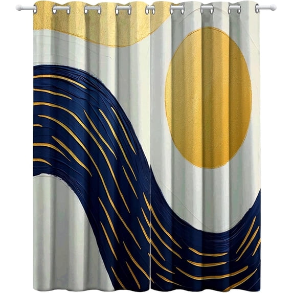 Abstract Geometric Boho Blackout Curtains, Modern Line Pattern Grommet ...