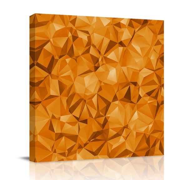 Abstract Geometric Canvas Wall Art for Living Room, Orange Modern Artificial Shape Wall Decor Framed Artwork Pictures Ready to Hang for Bedroom Office Home Decor