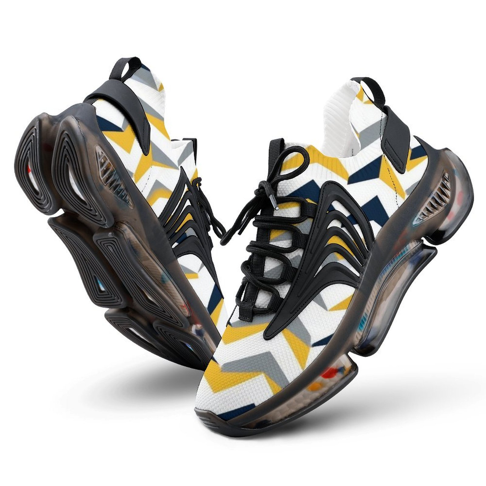 Abstract Geometric Chevron Pattern Design Walking Shoes for Men Woman ...