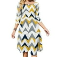 thumbnail image 1 of Abstract Geometric Chevron Pattern Design Womens Summer Dress Tie Back A Line Flare Dress, 1 of 9