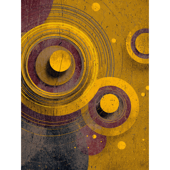 Abstract Geometric Circles Canvas Print, Suitable for Living Room, Office, Dining Room, Cafe