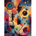 thumbnail image 1 of Abstract Geometric Circles Lines Canvas Print，Living Room Hotel Lobby Decor, 1 of 8
