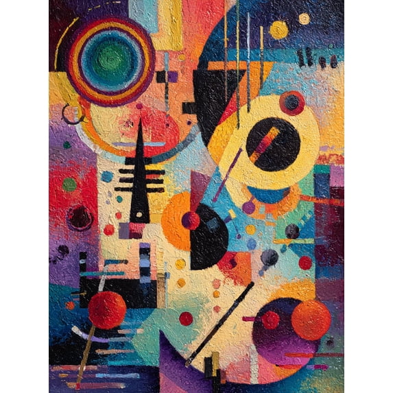 Abstract Geometric Circles Lines Canvas Print,Living Room Hotel Lobby Decor