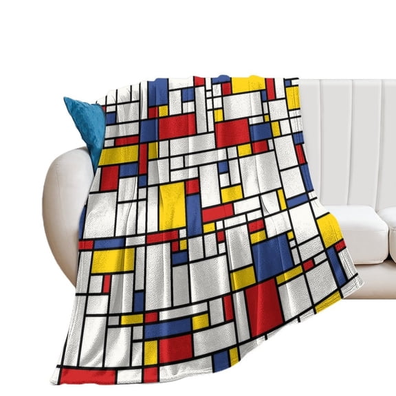 Abstract Geometric Color Blanket Throw Blankets Warm Cozy Lightweight Couch Blanket Stuff Gifts for Women Mom Teens